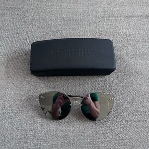 Spitfire Silver Mirrored Winged Sunglasses